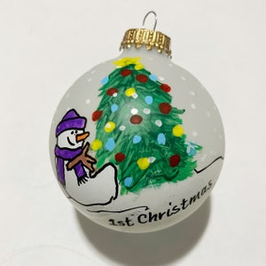 Personalized Baby&#39;s First hand-Painted Custom Ornament - First Christmas Ornament - Personalized Baby Ornament for Boy - Ornament for Girl