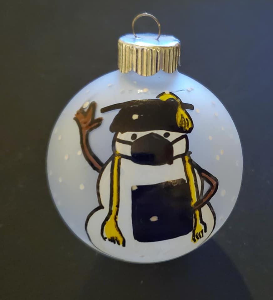 Masqué Graduation Hand-Painted Personalized Mask Ornament 2021 - Master S Doctorat College High Scho