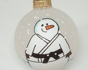 Personalized Karate Christmas Ornament - Hand-painted Judo Ornament - Marital Arts Ornament - Black Belt Ornament - Custom Ornament