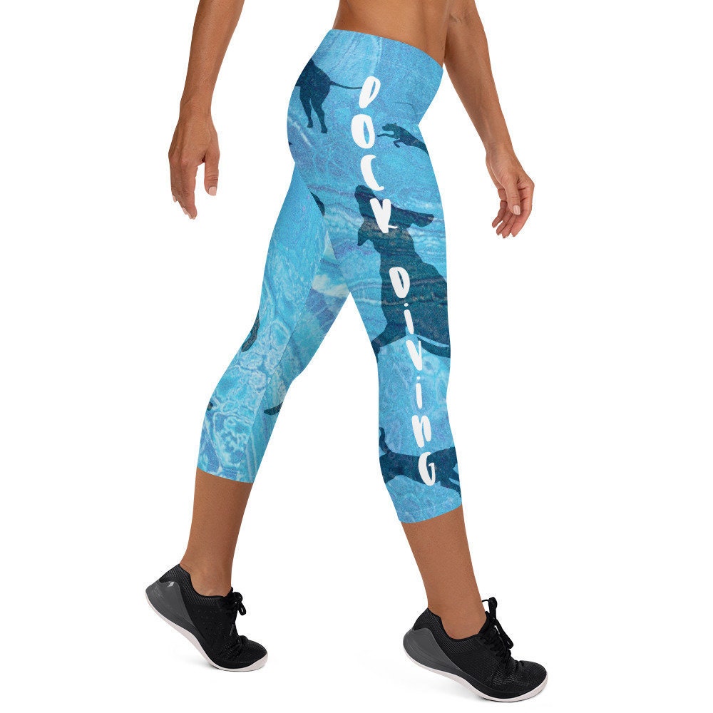 Dock Diving Capri Leggings - Dock Dog Capri Pants - Dock Dog Diver Pants - Dock Diving Dog Yoga Capris - Custom Dock Diving Capris - Splash
