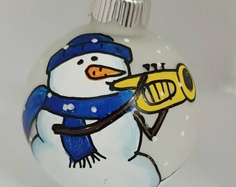 Personalized Trumpet Player Ornament - Hand-Painted Coronet Player Ornament - Custom Horn Ornament - High School Band - College Band - Music