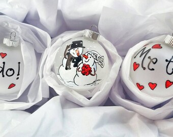 Personalized Wedding Christmas Ornament - Gift for Couple - Wedding Gift - First Christmas married - Bridal Gift - Winter Wedding