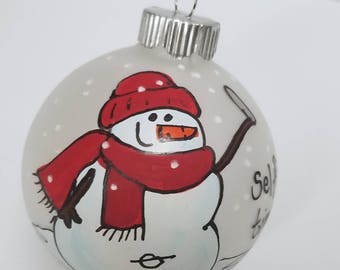 Personalized Selfie hand-painted Christmas Ornament