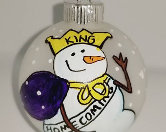 Homecoming King Prom Ornament - Prom King Hand Painted Christmas Ornament - Custom Prom King Ornament- High School Ornament