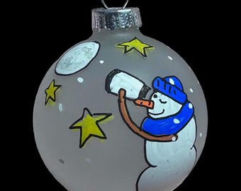 Hand-painted Personalized Astronomer Christmas Ornament - Star Gazer Ornament - Astronaut gift - Astronomy - Custom Painted - Outer Space