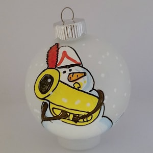 Marching Band Tuba Personalized Music Custom Ornament - euphonium Musician - College Band - High School Marching Band - Snowman Ornament