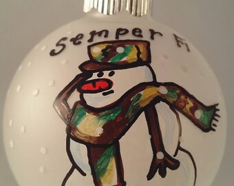 Personalized Marine Ornament - Marine Wife Christmas Ornament - New Recruit Ornament - Deployment  - Retired Marine - Custom ornament