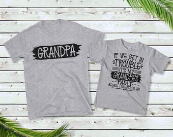 Grandpa and Child T-shirt Set - Grandfather and Grandkid Shirt Set - Gift for Grandpa and Child - Father's Day Present for Papa -