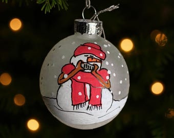 Harmonica Player Personalized Hand Painted Christmas Ornament - Bluegrass Music Ornament - Musician Ornament - Custom Ornament - Juice Harp