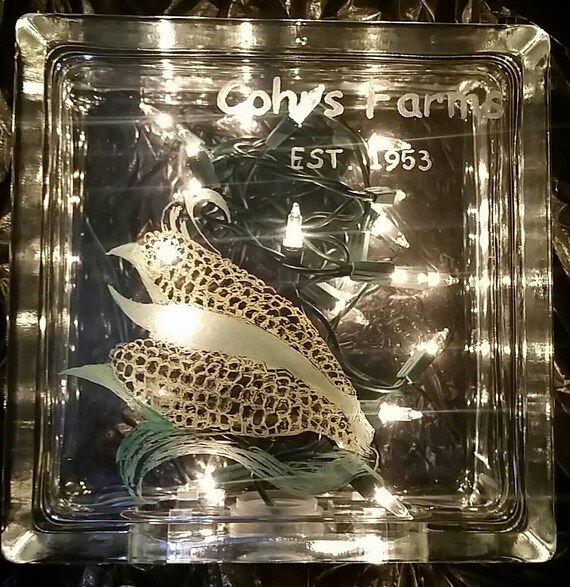 Items similar to Lighted Glass Block Custom Engraved Glass Block
