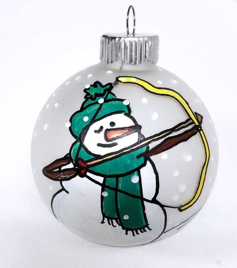 Personalized Hand Painted Archery Bow Hunter Christmas Etsy