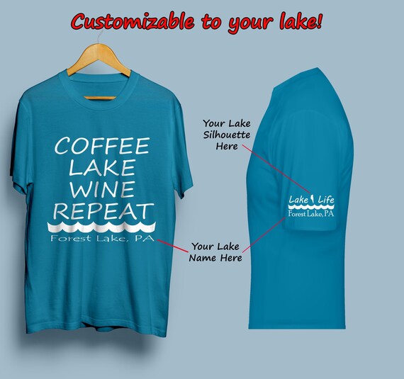 Camiseta de lago personalizable estetica Coffee Lake Wine Repeat fiesta de vacaciones familiar lago camisa diecisiete camisa de Harry Styles regalo de companero de cuarto Etsy Mexico