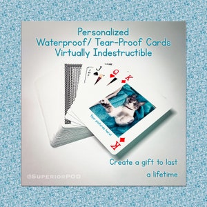 Personalized Playing Cards WATERPROOF/TEAR-PROOF with Premium Plastic Two Piece Box Personalized Gift Card Deck