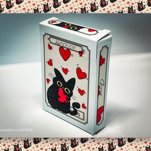CHOMP, Cartes à jouer chat, Jeu de cartes amour, Jeu de cartes chat, Carte amour, Carte de Saint-Valentin, Cadeau de Saint-Valentin, Chat noir