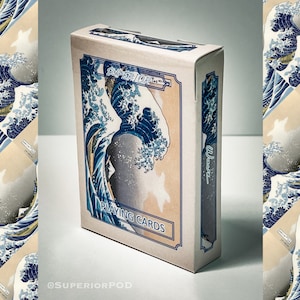 Karty do gry The Great WAVE, Karty do gry Waves, Prezenty z japońskimi dziełami sztuki, Karty do gry The Wave, Sztuka japońska, Karty do gry Superior POD
