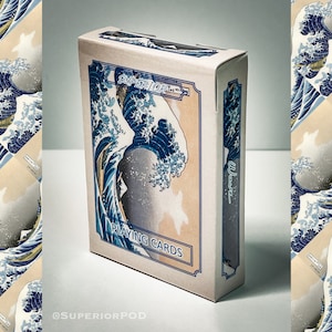 The Great WAVE Playing Cards, Waves Playing Cards, Japanese Artwork Gifts, The Wave Playing Cards, Japanese Art, Superior POD Playing Cards