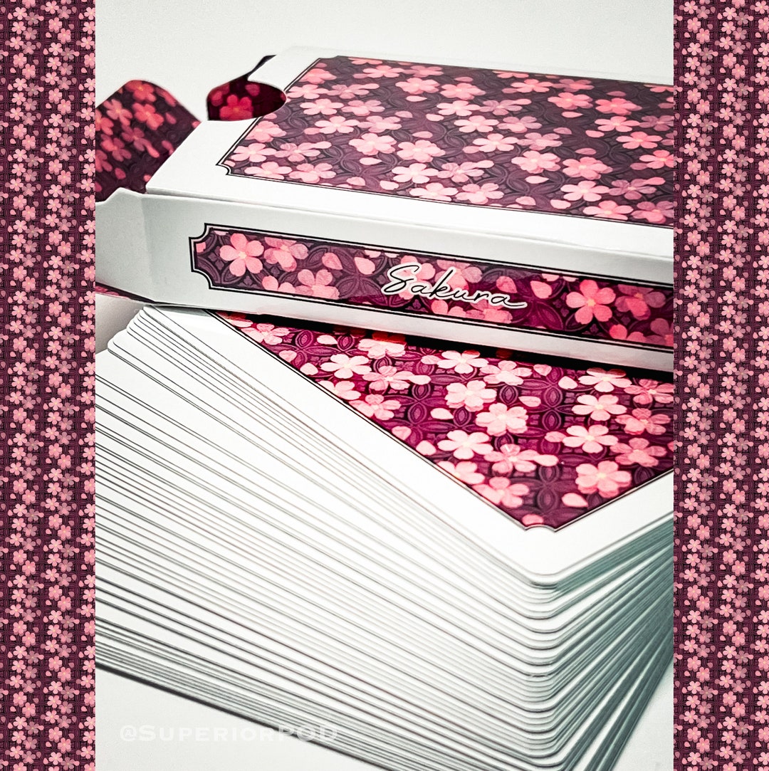 SAKURA Playing Cards, Cherry Blossom Playing Cards, Japanese