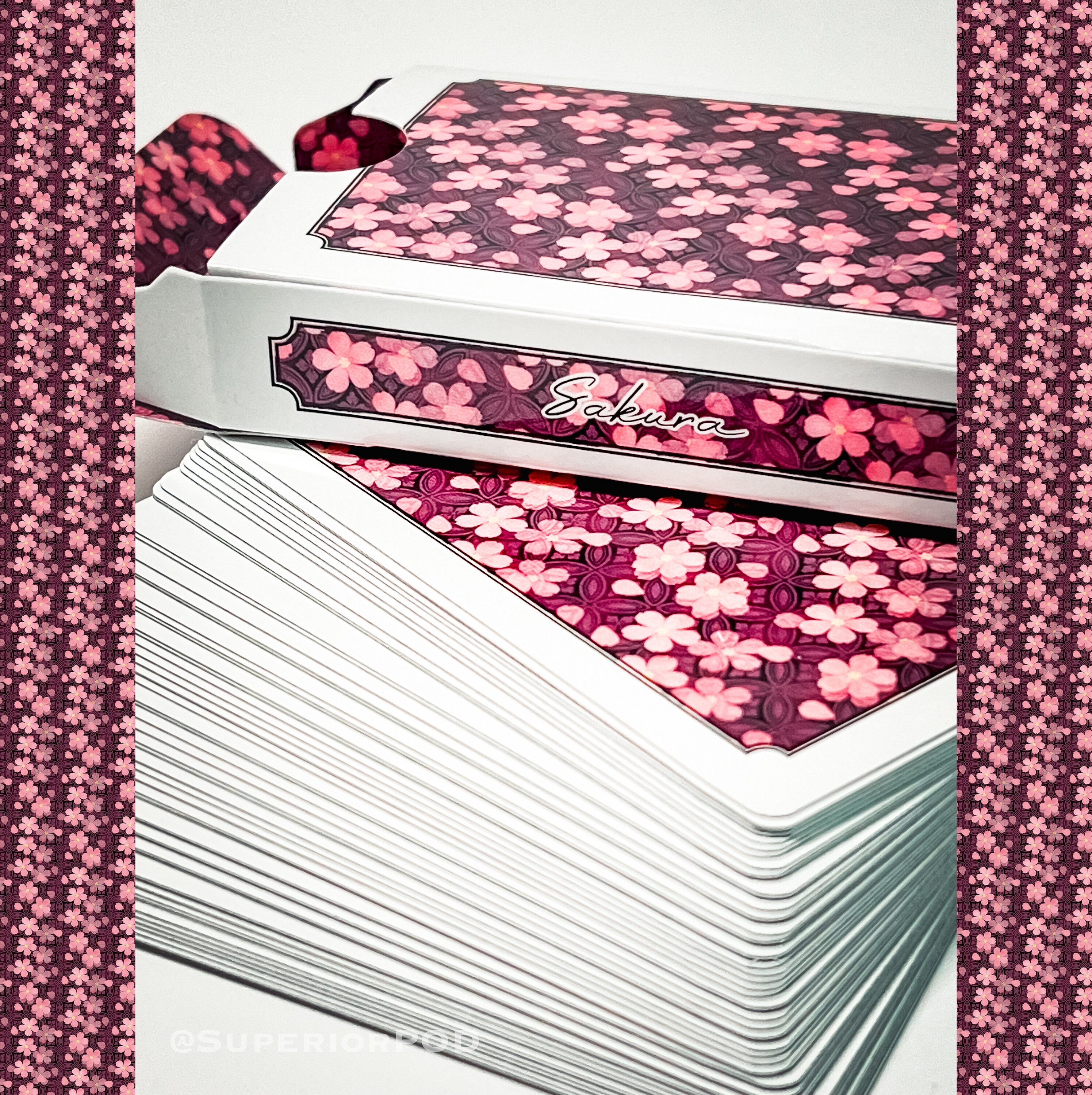 SAKURA Flower Playing Cards, Cherry Blossom Playing Cards