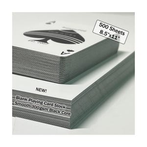 Cartulina lisa para jugar de 8,5 x 11 RESMA, NUEVA, 300 g/m² (500 hojas), cartulina de casino a granel, 11 puntos, núcleo negro, cartulina en blanco, esmaltada con reem