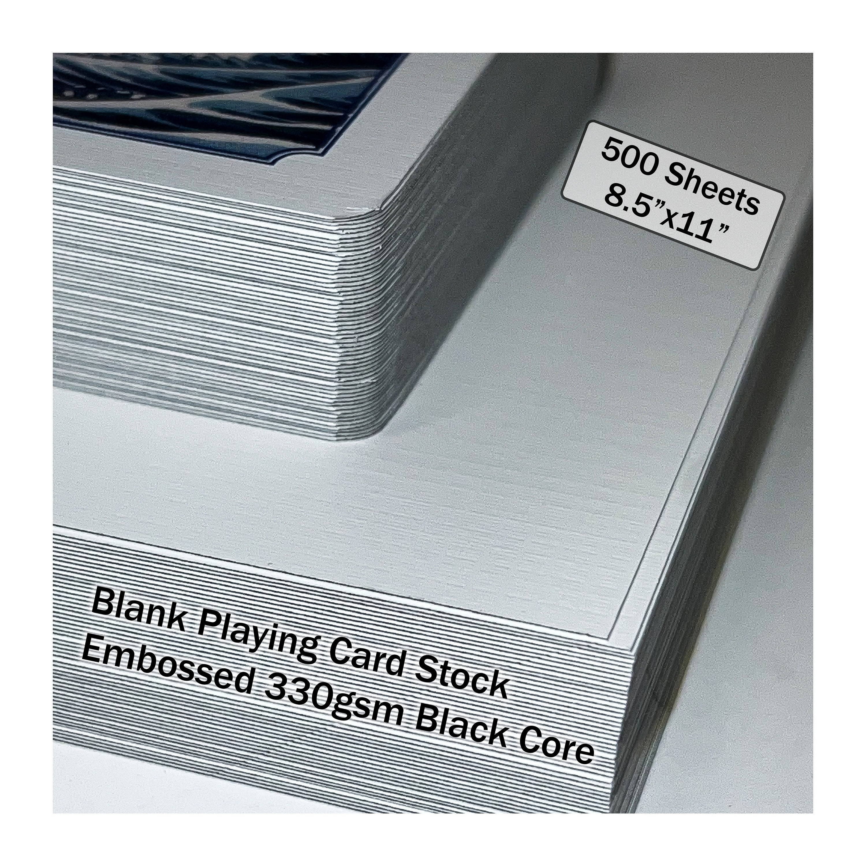 8.5x11 REAM Smooth Playing Card Stock 330gsm 500 Sheets Bulk Casino Stock  12pt Black Core Card Stock Blank Card Stock Reem Glazed 