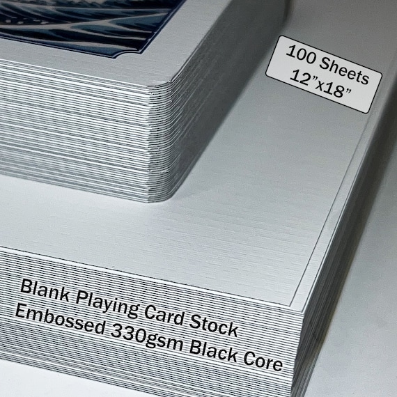 12x18パック エンボス加工トランプ紙 330gsm - カジノ紙 12pt