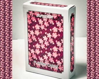 SAKURA Flower Playing Cards, Cherry Blossom Playing Cards, Japanese Traditional Playing Cards, Japanese Pattern Cards, Cherry Blossom Cards