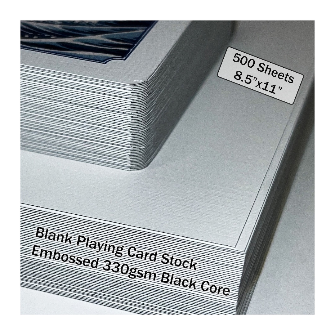 8.5x11 REAM Embossed Playing Card Stock 330gsm 500 Sheets Bulk Casino