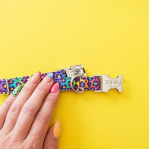 Rainbow Leopard Dog Collar, Rainbow Cheetah Dog Collar, 90s retro dog collar, 90s dog collar, 90s rainbow dog collar, throwback dog collar