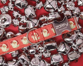 Vintage Santa Nadelstreifen Hundehalsband: Rotes Weihnachtshalsband