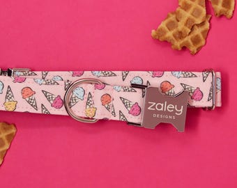 Pink Ice Cream Hundehalsband: Weibliches Haustier-Halsband