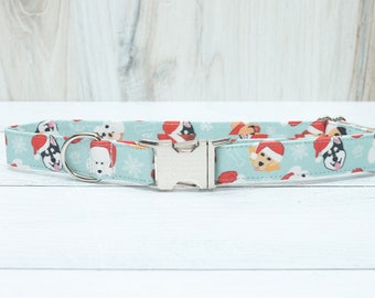 Santa Dogs Dog Collar, Santa Husky, Santa Beagle, Santa Lab, Santa Hat Dog Collar, Santa Dog Collar, Santa Pet Collar, Santa Christmas Dog