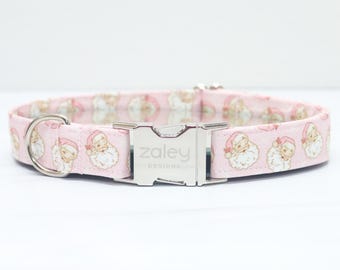 Pink Vintage Santa Hundehalsband: Urlaub Haustierhalsband