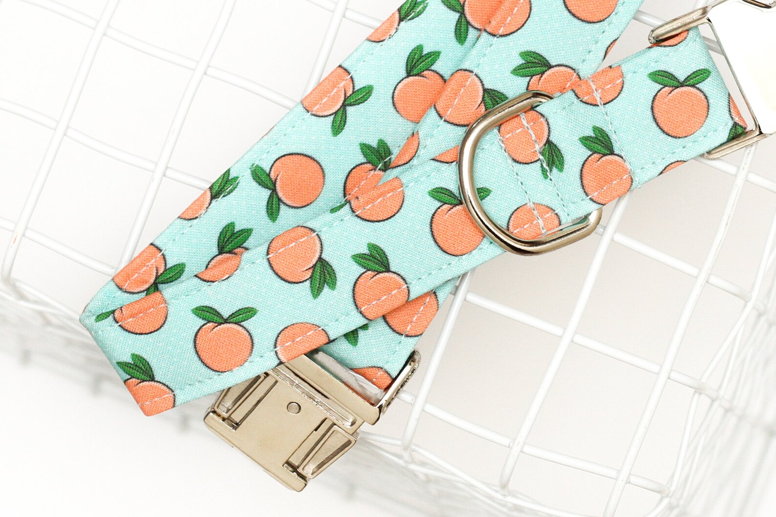 Peaches Dog Collar With Metal Buckle for Male or Female