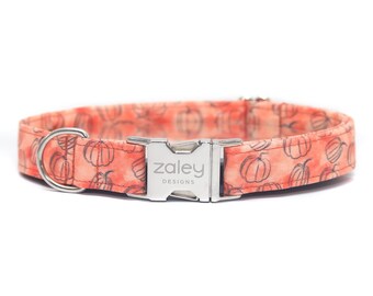Collare per cani autunnale con motivo a zucche / Accessorio per animali domestici autunnale con vivaci acquerelli arancioni