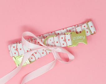 Hundehalsband mit Schleifen, Metallschnalle, Baumwolle