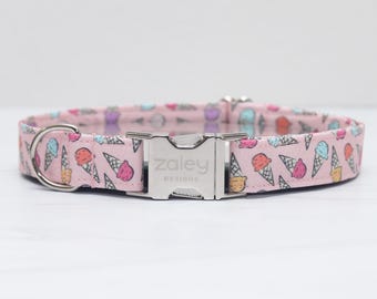 Pink Ice Cream Hundehalsband: Weibliches Haustier-Halsband