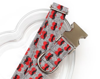 Valentine's Day Dog Collar, Hearts & Mustaches! Puppy Love, Zaley Designs, Valentine's, Male dog collar, boy dog collar, Sweet Dog Collar