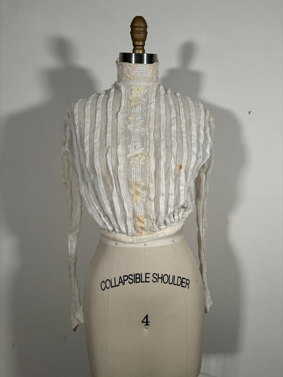 Antique Edwardian Cotton Net Shirtwaist