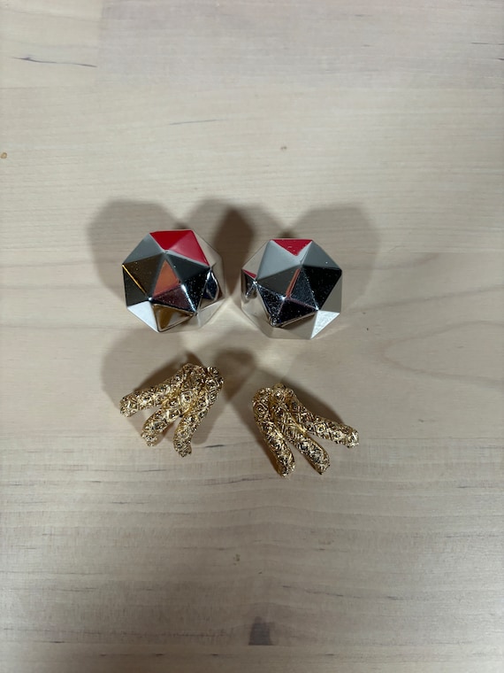 Two pairs of vintage Monet clip on earrings