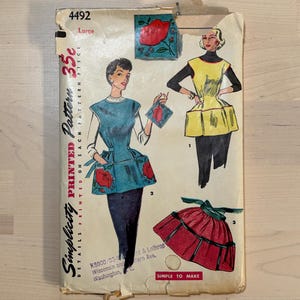 Simplicity 4492 Vintage 1950s Apron Sewing Pattern