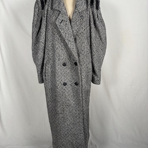 ジャケット・アウター vintage power shoulder super long coat Power Shoulder Leather Jacket - Etsy