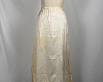 Enagua de satén de algodón color crema victoriana/eduardiana antigua