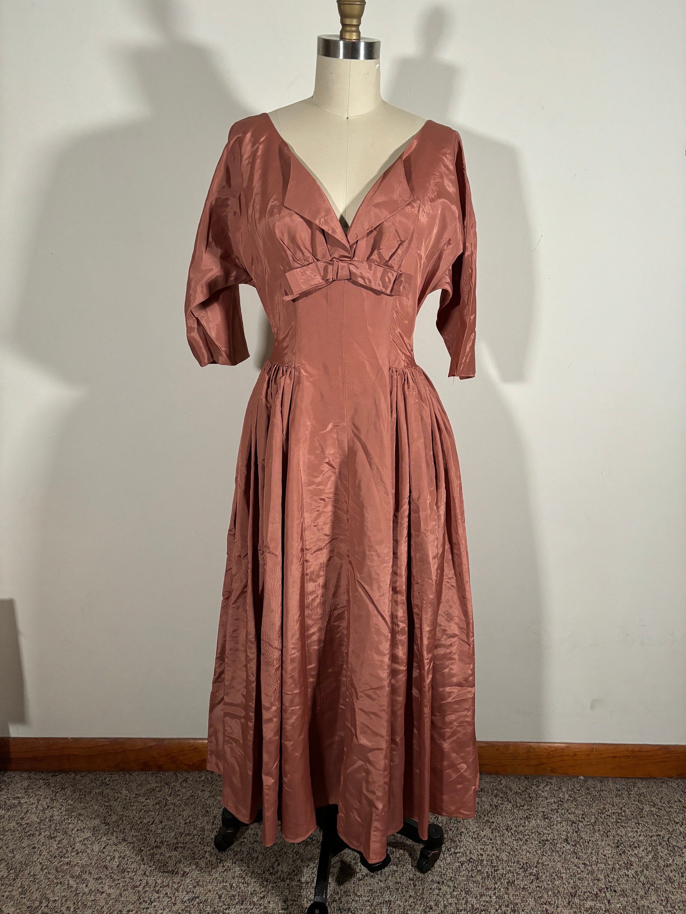 1950s Vintage Mauve Party Dress