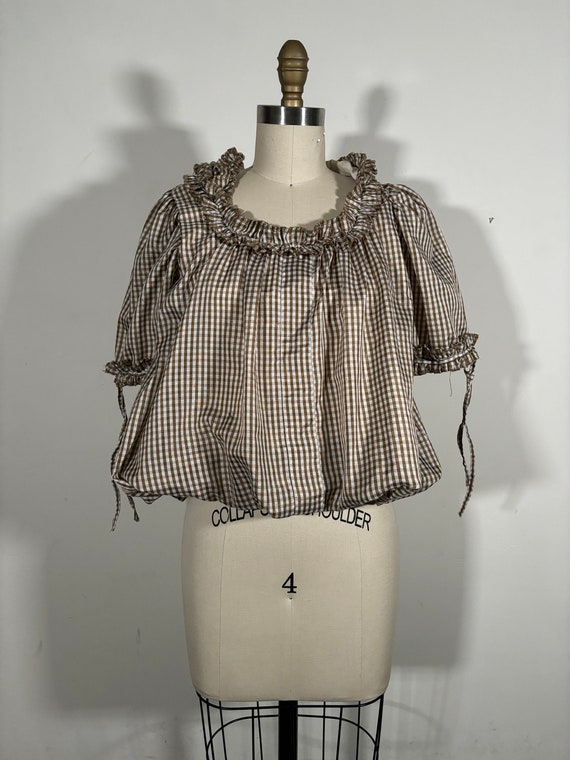 Vintage Bubble Hem blouse with hood