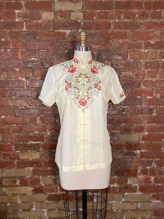 Vintage Emboirded Chinese Shirt