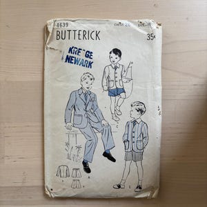 Butterick 4939 Vintage 1940s Boys Suit Sewing Pattern 26" Chest