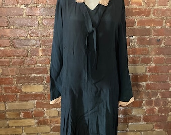 Black 1920s silk dress