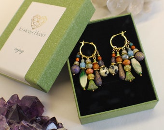 Hoop Earrings, charms jewelry, Gift for Her