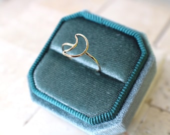 Moon Ring woman, Stacking Jewelry, Statement ring, 14 k