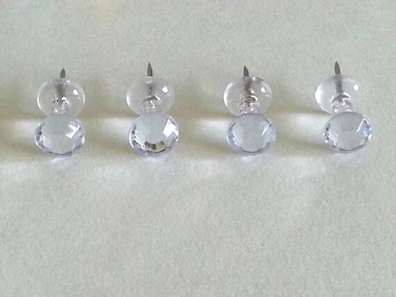 Decorative Push Pine Clear Rhinestone Push Pins 40 Pins Etsy